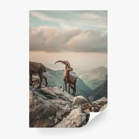 Papier peint majesté du bouquetin alpin – Wallnifity®