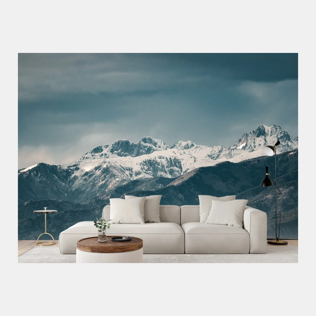 Papier peint contraste saisissant entre dunes et montagnes enneigées – Wallnifity® Papier peint contraste saisissant entre dunes et montagnes enneigées – Wallnifity®