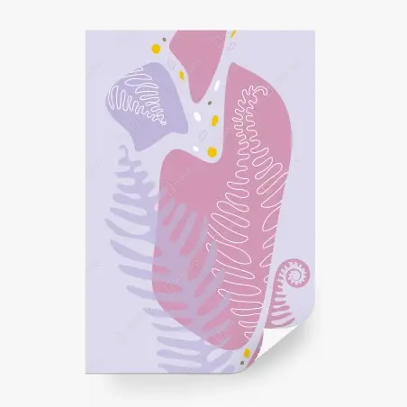 Papier peint motif botanique abstrait aux tons pastels – Wallnifity®