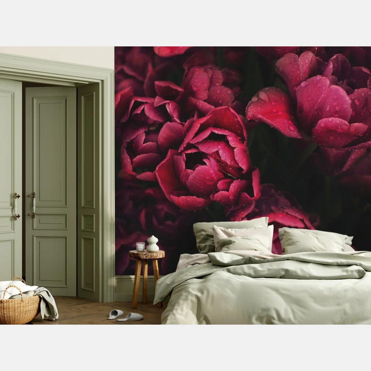 Papier peint bouquet de tulipes rouges en gros plan – Wallnifity® Papier peint bouquet de tulipes rouges en gros plan – Wallnifity®