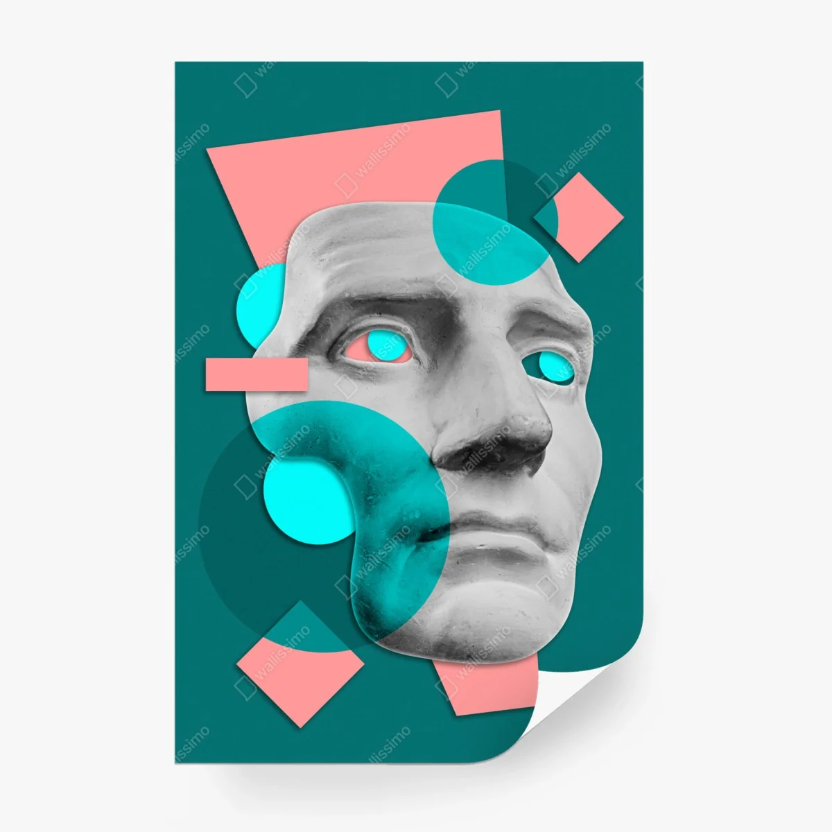 Papier peint visage antique en collage géométrique – Wallnifity® Papier peint visage antique en collage géométrique – Wallnifity®