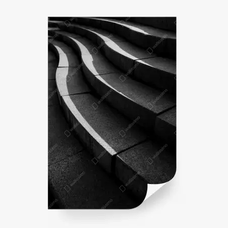 Papier peint escalier en béton abstrait : jeu de lignes et de lumière – Wallnifity®