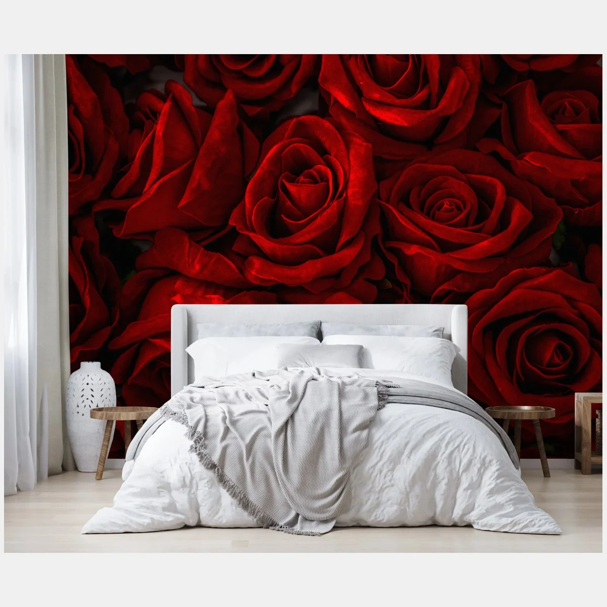 Papier peint bouquet de roses rouges éclatantes – Wallnifity® Papier peint bouquet de roses rouges éclatantes – Wallnifity®