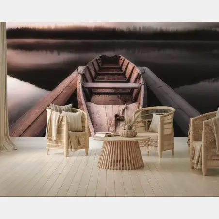Papier peint barque au lever du jour – Wallnifity®