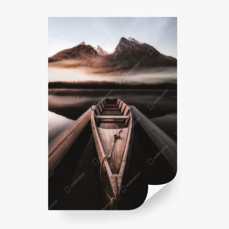 Papier peint barque au lever du jour – Wallnifity® Papier peint barque au lever du jour – Wallnifity®
