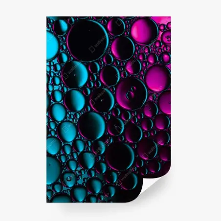 Papier peint composition abstraite de bulles cyan et magenta – Wallnifity®