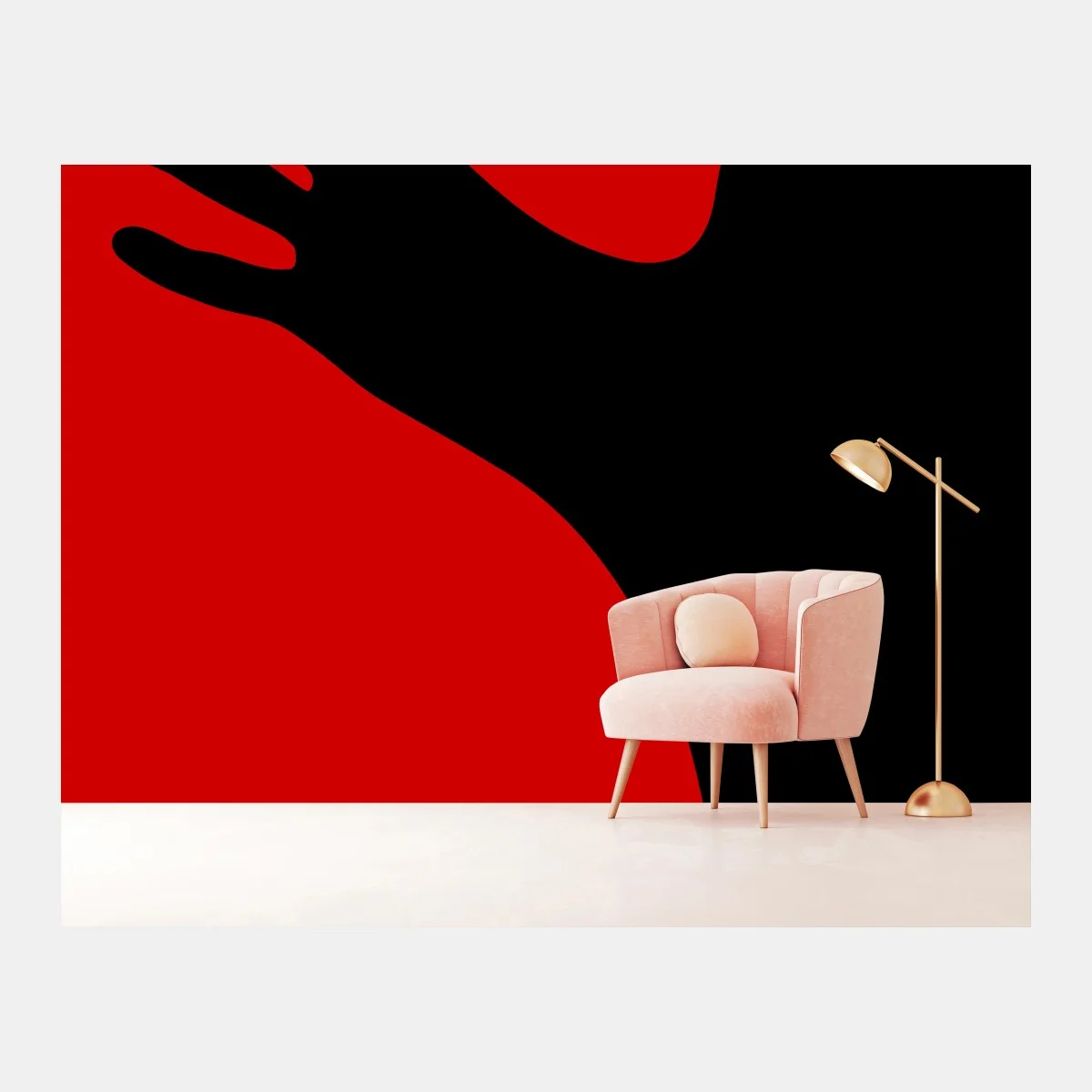 Papier peint silhouette romantique en contraste noir et rouge – Wallnifity® Papier peint silhouette romantique en contraste noir et rouge – Wallnifity®