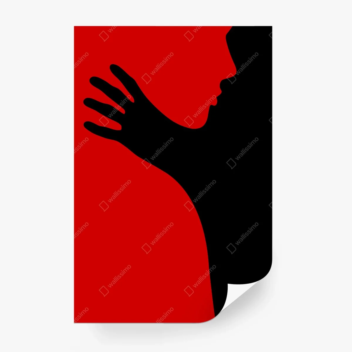 Papier peint silhouette romantique en contraste noir et rouge – Wallnifity® Papier peint silhouette romantique en contraste noir et rouge – Wallnifity®