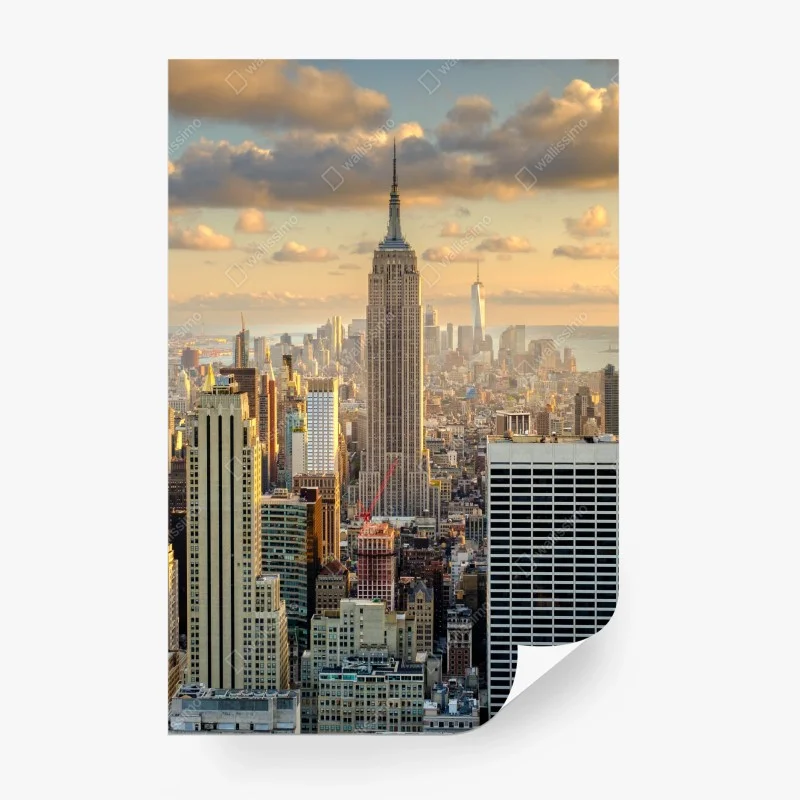 Papier peint coucher de soleil sur New York, vue sur l'Empire State – Wallnifity® Papier peint coucher de soleil sur New York, vue sur l'Empire State – Wallnifity®