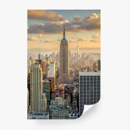 Papier peint coucher de soleil sur New York, vue sur l'Empire State – Wallnifity®
