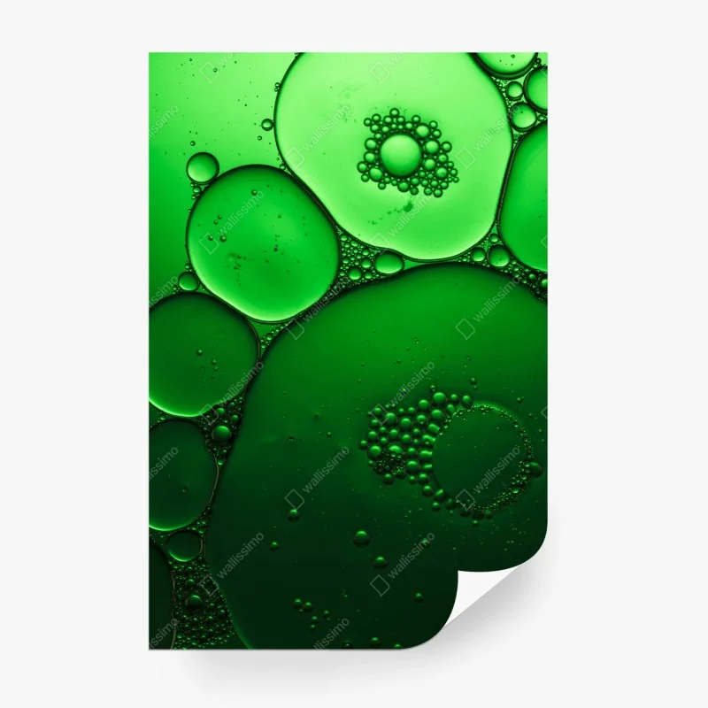Papier peint abstraction de bulles vertes – Wallnifity®