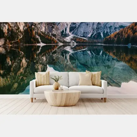 Papier peint reflets d'altitude sur lac alpin – Wallnifity®