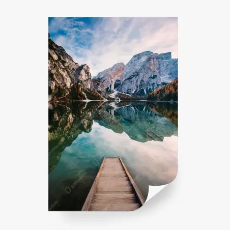 Papier peint reflets d'altitude sur lac alpin – Wallnifity®