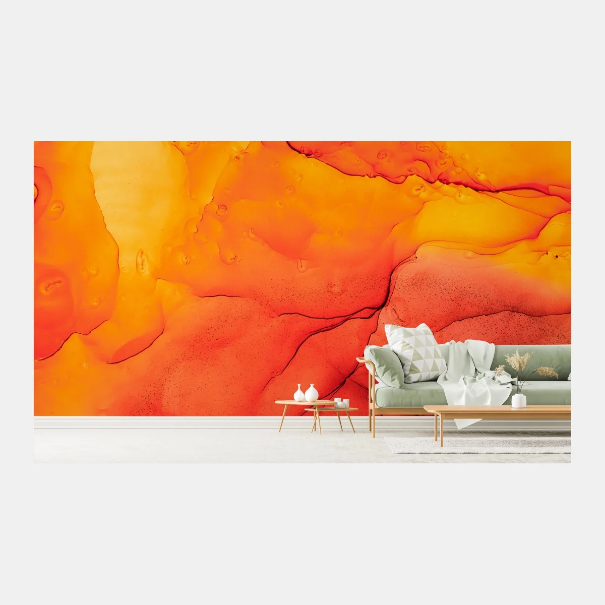 Papier peint fusion d'encre orange et rouge – Wallnifity® Papier peint fusion d'encre orange et rouge – Wallnifity®