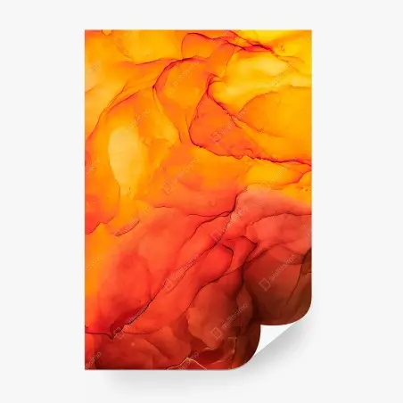 Papier peint fusion d'encre orange et rouge – Wallnifity®