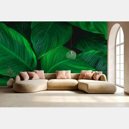 Papier peint feuillage tropical luxuriant – Wallnifity®