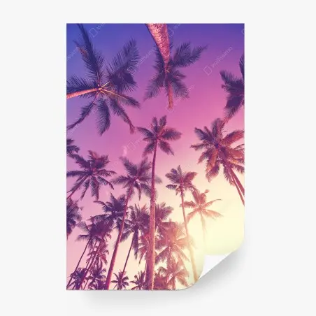 Papier peint sérénité sous les palmiers au coucher du soleil – Wallnifity®