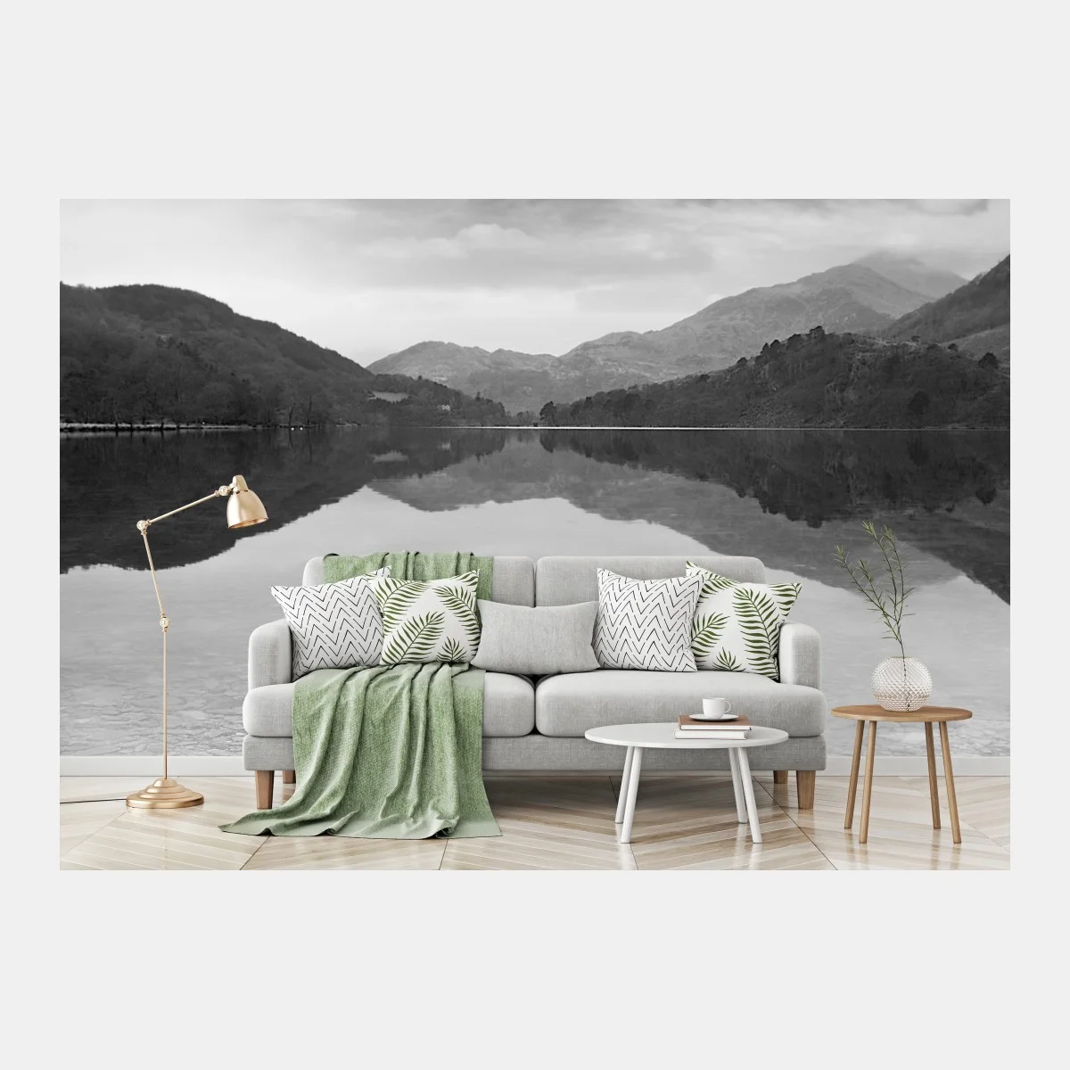 Papier peint reflets tranquilles au bord du lac – Wallnifity® Papier peint reflets tranquilles au bord du lac – Wallnifity®