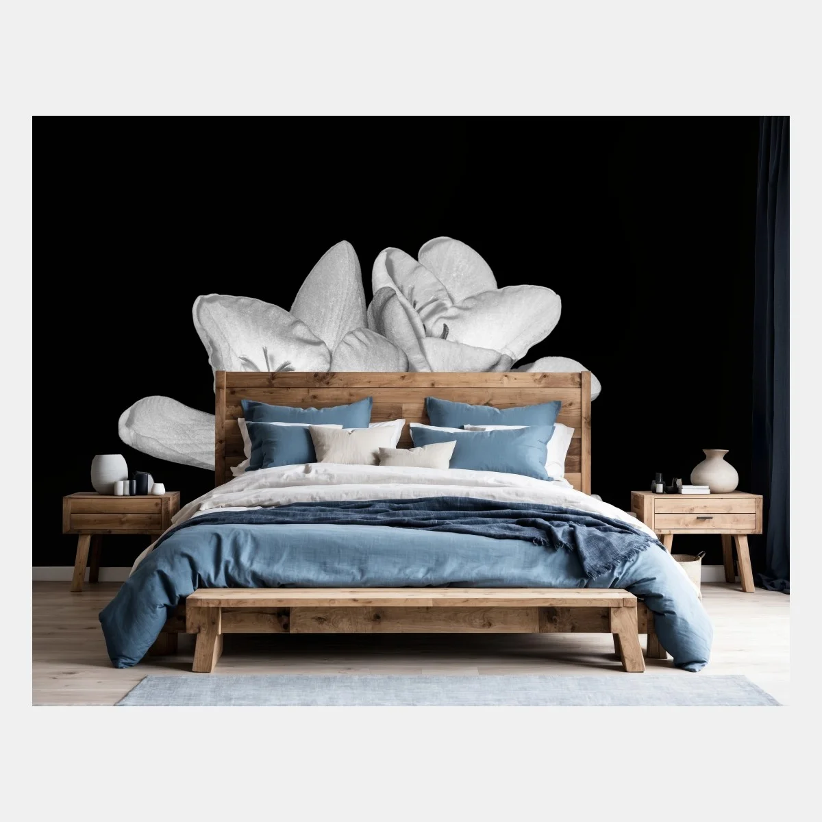 Papier peint freesia minimaliste en noir et blanc – Wallnifity® Papier peint freesia minimaliste en noir et blanc – Wallnifity®