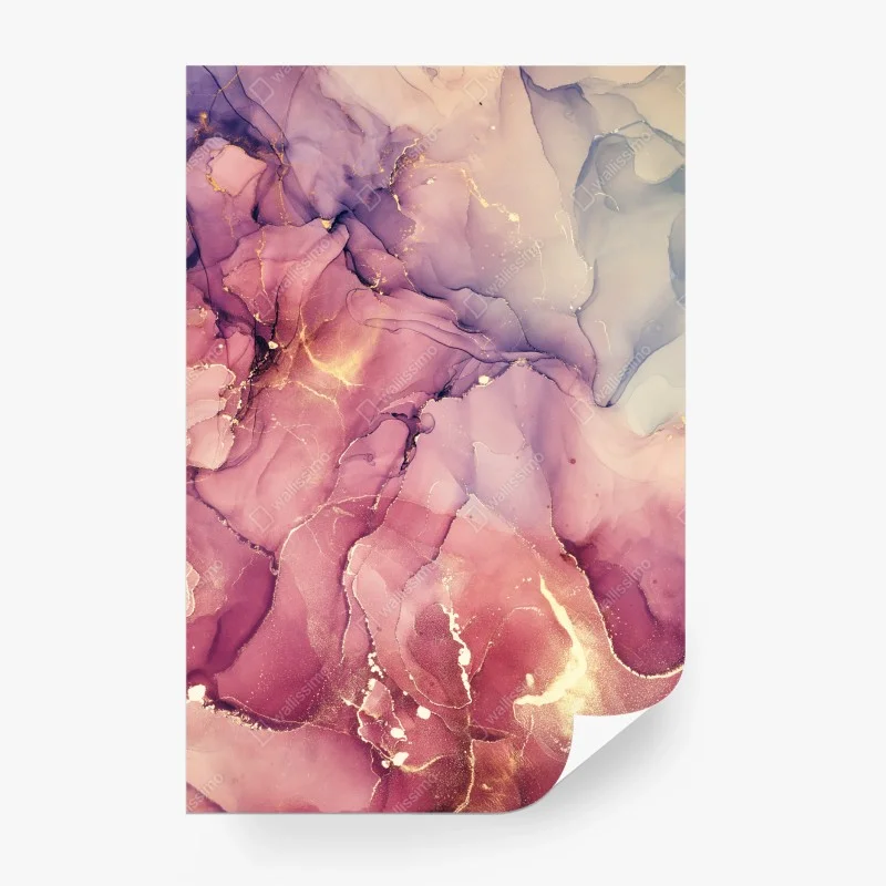 Papier peint abstraction marbrée rosée aux reflets dorés – Wallnifity® Papier peint abstraction marbrée rosée aux reflets dorés – Wallnifity®