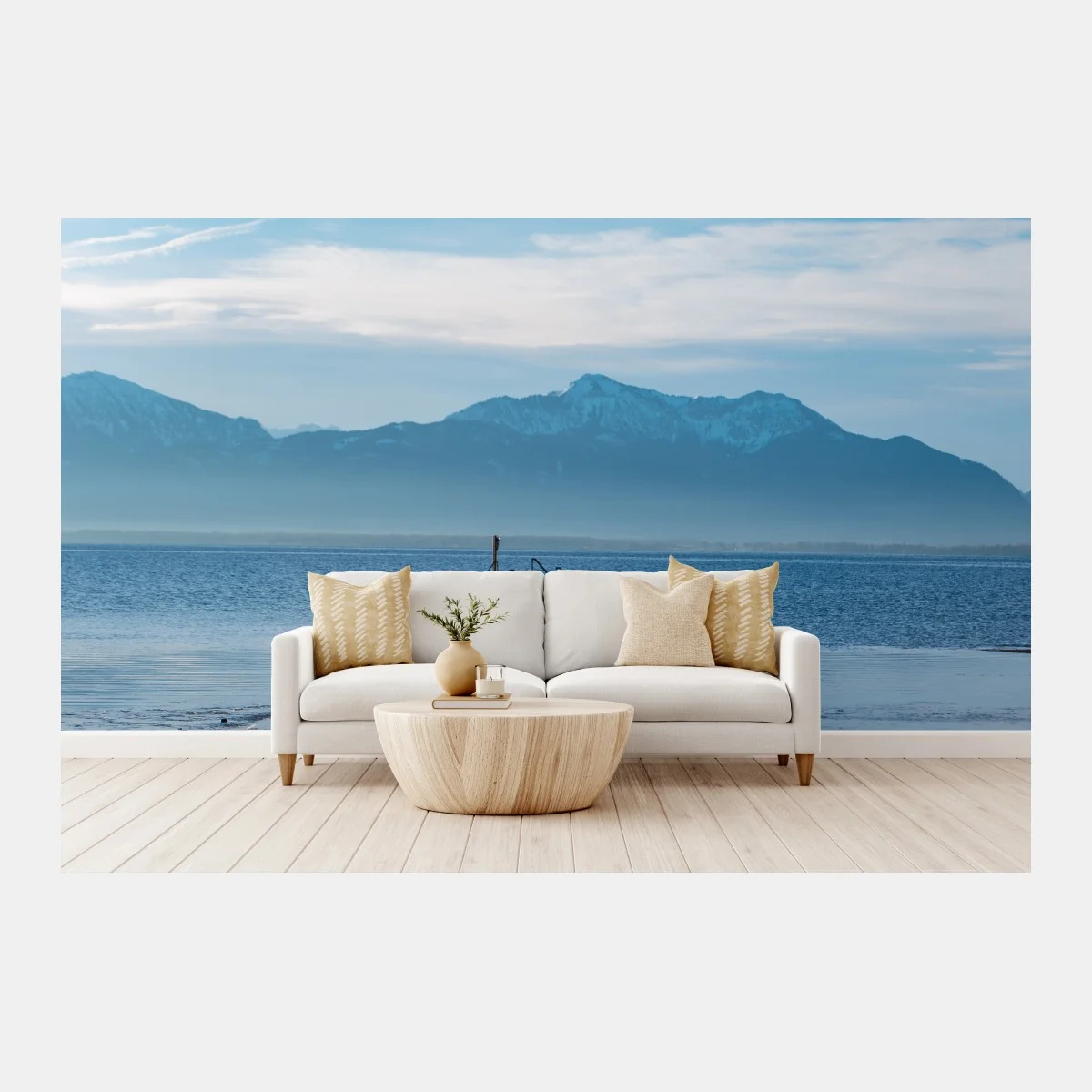 Papier peint jetée vers le lac et les montagnes – Wallnifity® Papier peint jetée vers le lac et les montagnes – Wallnifity®
