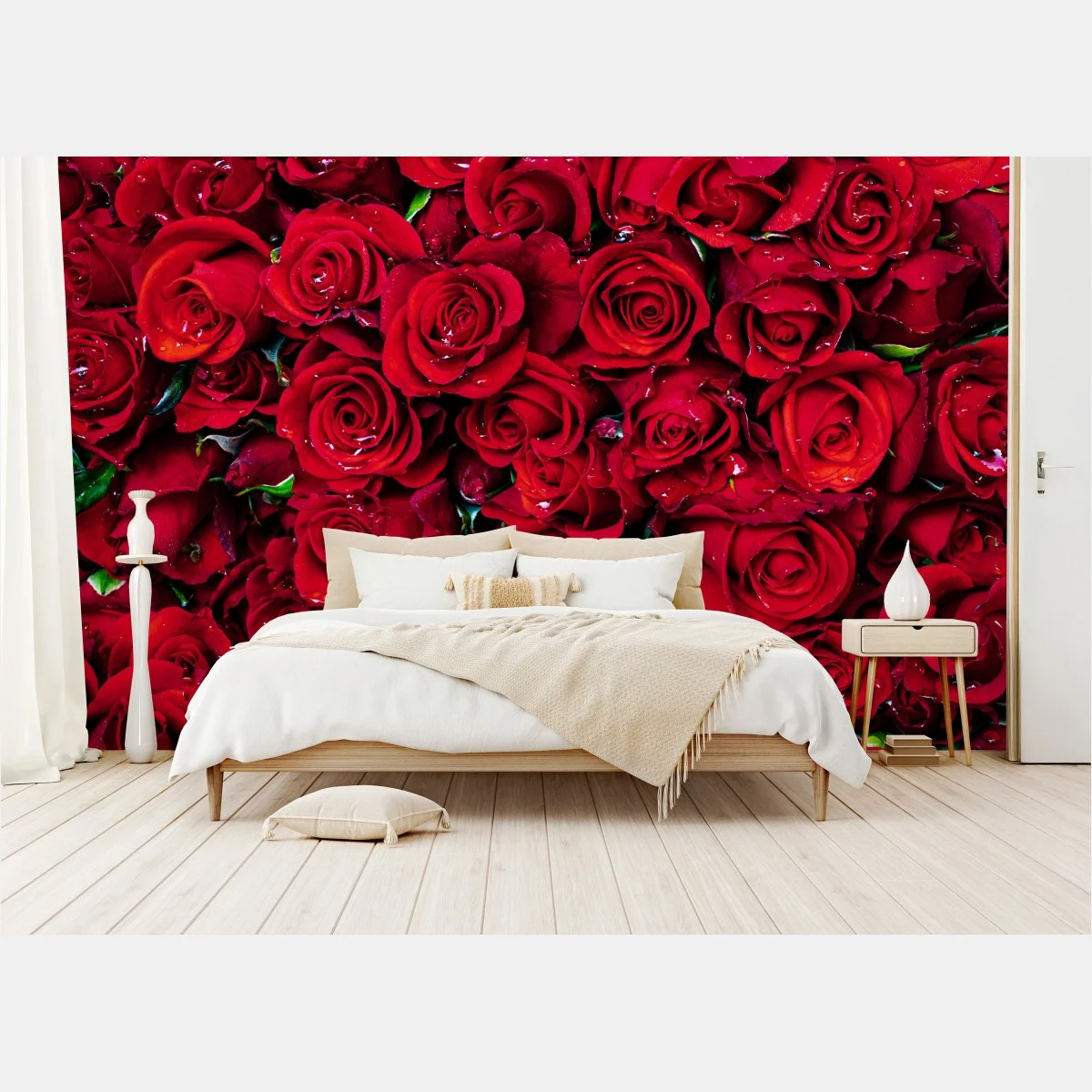 Papier peint océan de roses rouges – Wallnifity® Papier peint océan de roses rouges – Wallnifity®