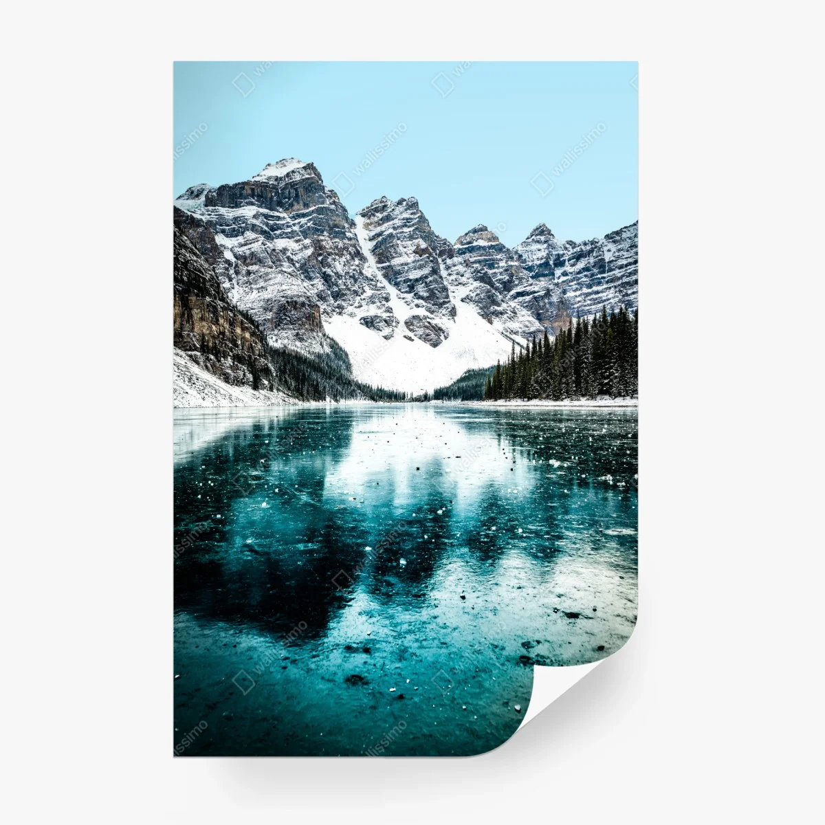 Papier peint paysage montagneux hivernal au lac turquoise – Wallnifity® Papier peint paysage montagneux hivernal au lac turquoise – Wallnifity®