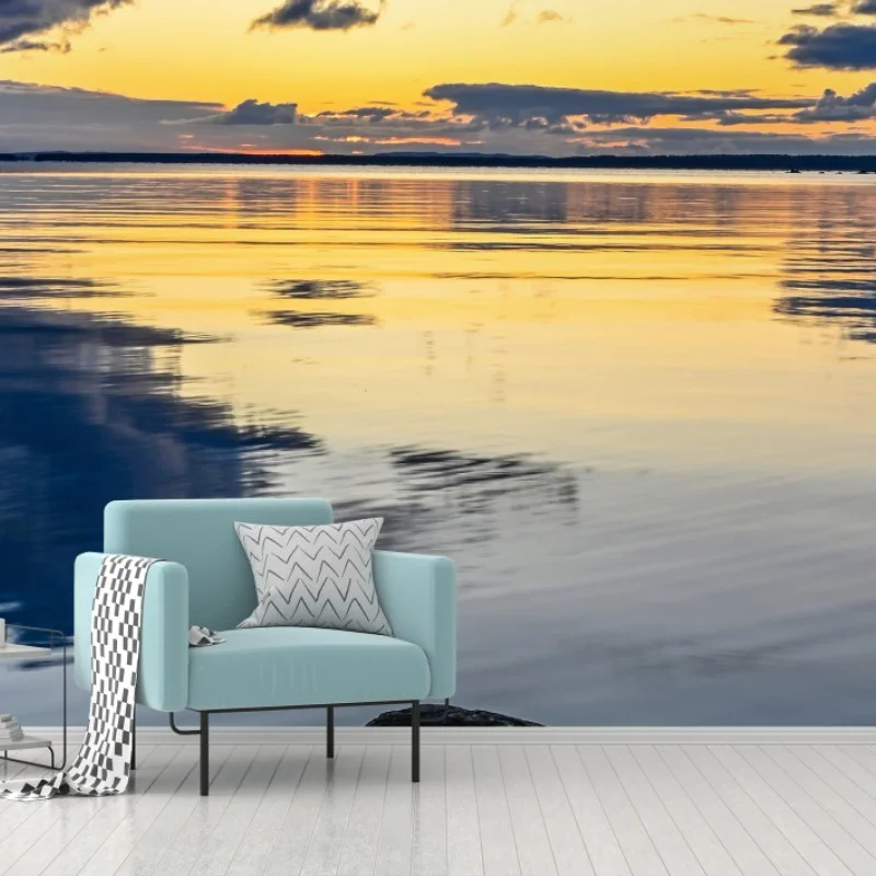 Papier peint reflets dorés au crépuscule – Wallnifity® Papier peint reflets dorés au crépuscule – Wallnifity®