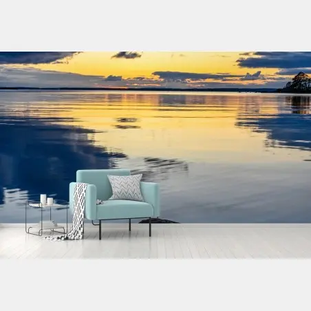 Papier peint reflets dorés au crépuscule – Wallnifity®