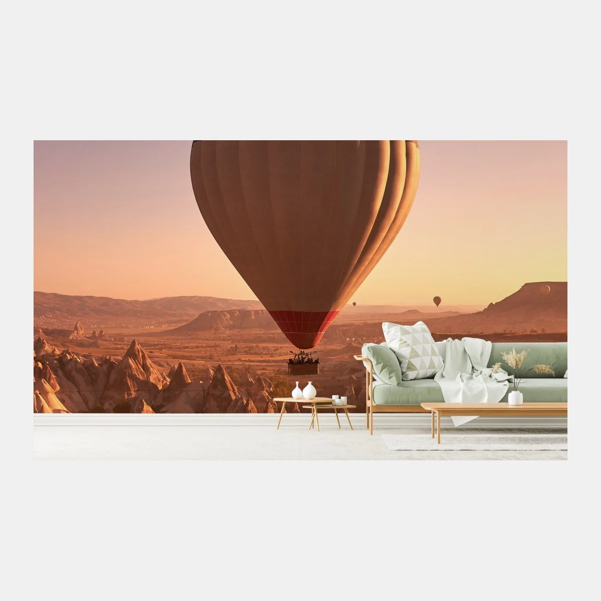 Papier peint montgolfière au-dessus de la Cappadoce au lever du soleil – Wallnifity® Papier peint montgolfière au-dessus de la Cappadoce au lever du soleil – Wallnifity®