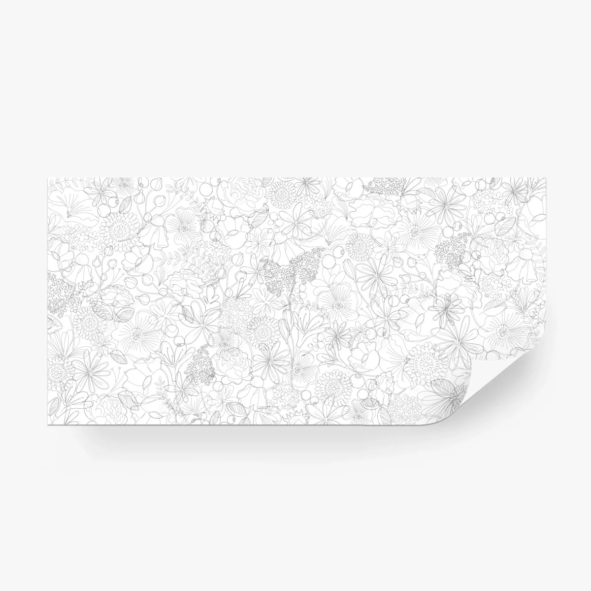 Papier peint motif floral délicat en dessin linéaire – Wallnifity® Papier peint motif floral délicat en dessin linéaire – Wallnifity®