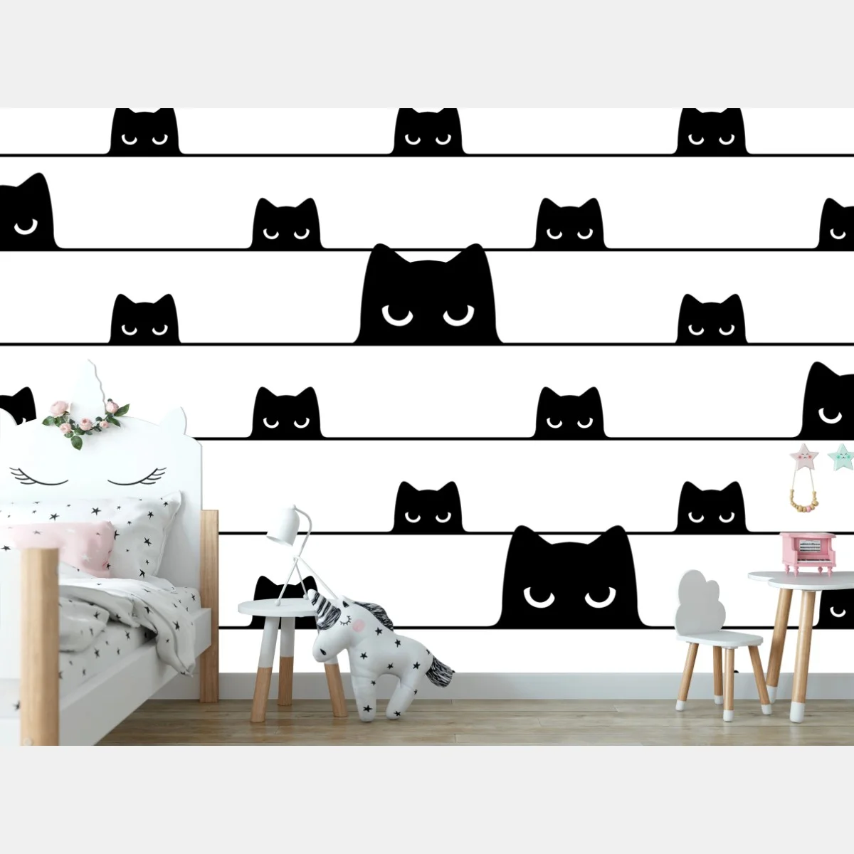 Papier peint motif chats malicieux en noir et blanc – Wallnifity® Papier peint motif chats malicieux en noir et blanc – Wallnifity®