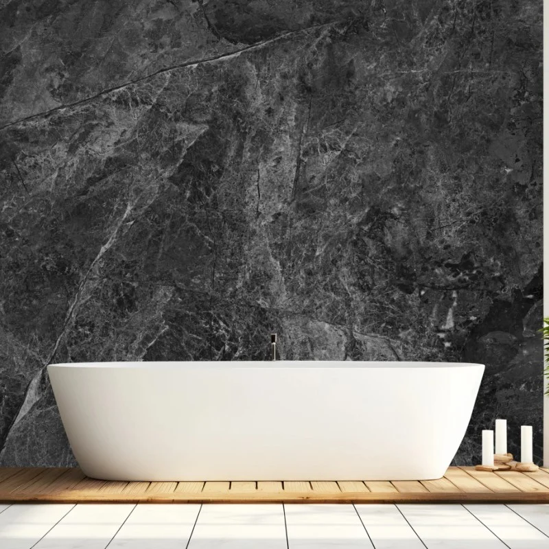 Papier peint marbre sombre à veines détaillées – Wallnifity®