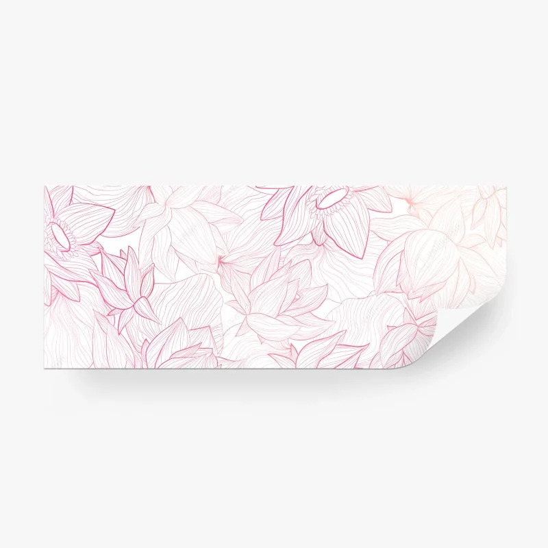 Papier peint motif floral délicat en fines lignes roses – Wallnifity® Papier peint motif floral délicat en fines lignes roses – Wallnifity®