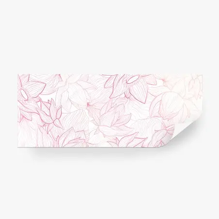 Papier peint motif floral délicat en fines lignes roses – Wallnifity®