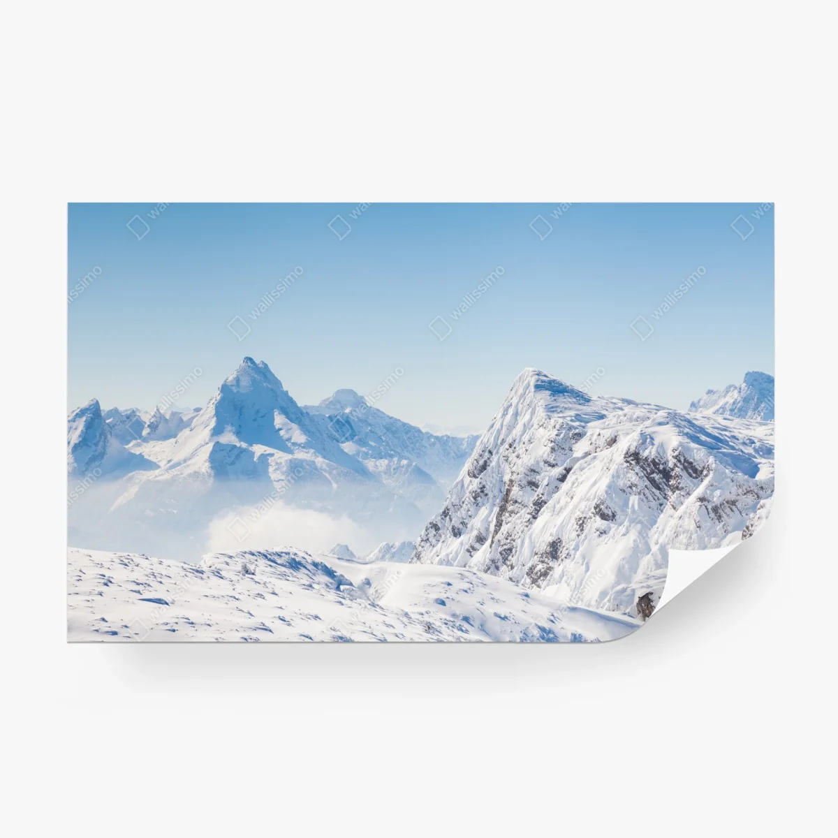Papier peint panorama hivernal des sommets enneigés – Wallnifity®
