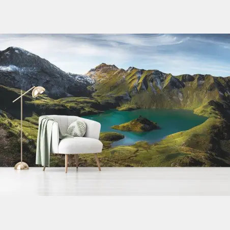 Papier peint vue panoramique sur le lac Schrecksee – Wallnifity®