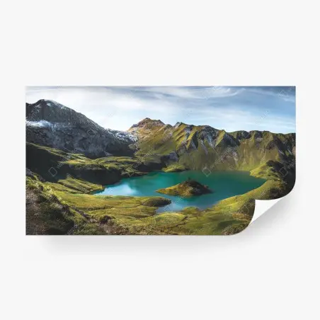 Papier peint vue panoramique sur le lac Schrecksee – Wallnifity®