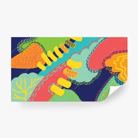 Papier peint abstraction organique aux couleurs vives – Wallnifity®