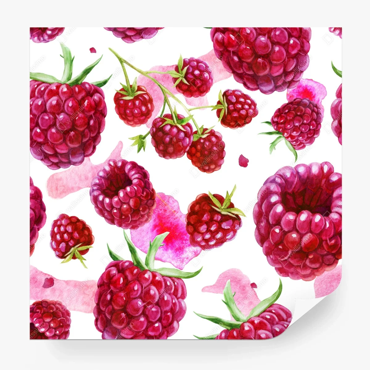 Papier peint motif framboises aquarelle éclatant – Wallnifity® Papier peint motif framboises aquarelle éclatant – Wallnifity®