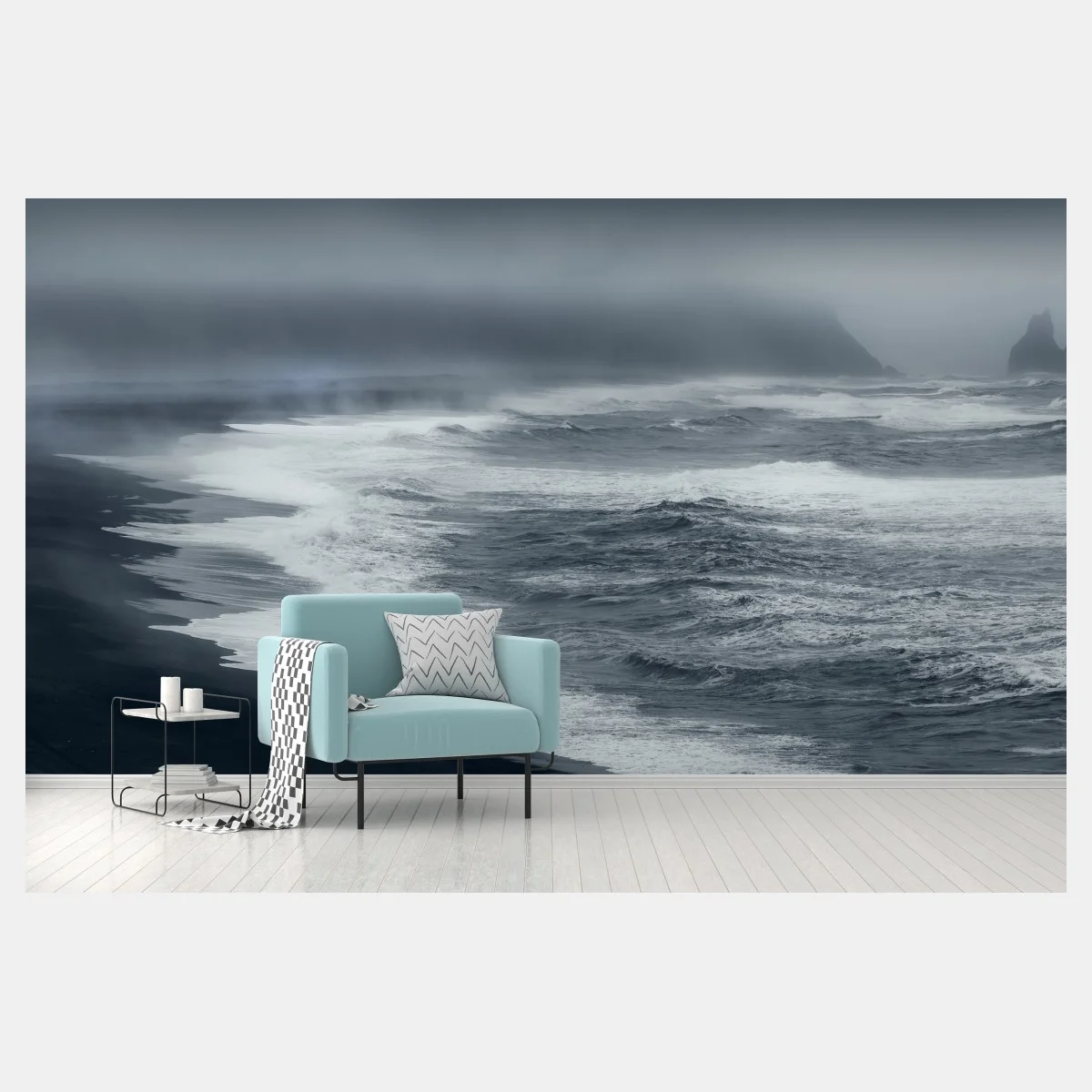 Papier peint plage volcanique sauvage d'Islande – Wallnifity® Papier peint plage volcanique sauvage d'Islande – Wallnifity®