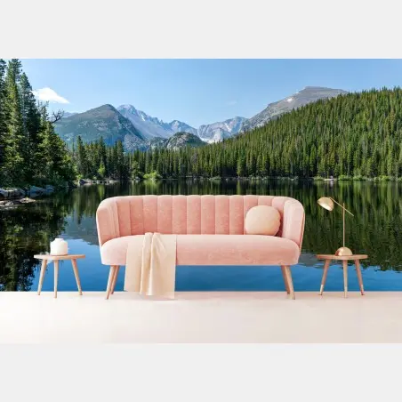 Papier peint paysage de lac montagneux au reflet cristallin – Wallnifity®