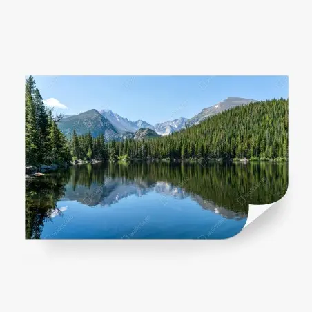 Papier peint paysage de lac montagneux au reflet cristallin – Wallnifity®
