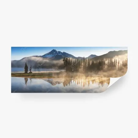 Papier peint reflets brumeux au lever du jour sur le lac – Wallnifity®
