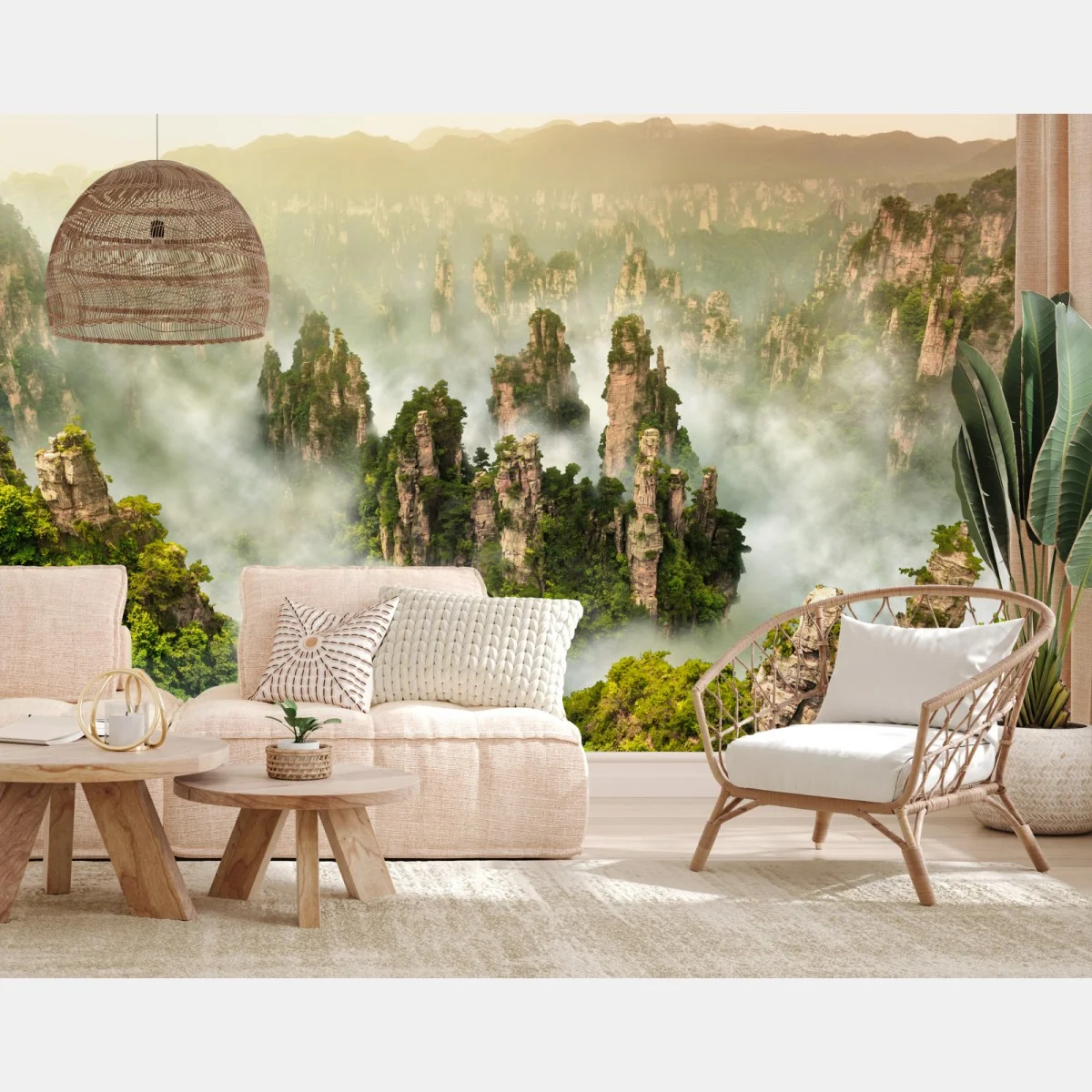 Papier peint paysage brumeux des piliers de Zhangjiajie, Hunan – Wallnifity® Papier peint paysage brumeux des piliers de Zhangjiajie, Hunan – Wallnifity®