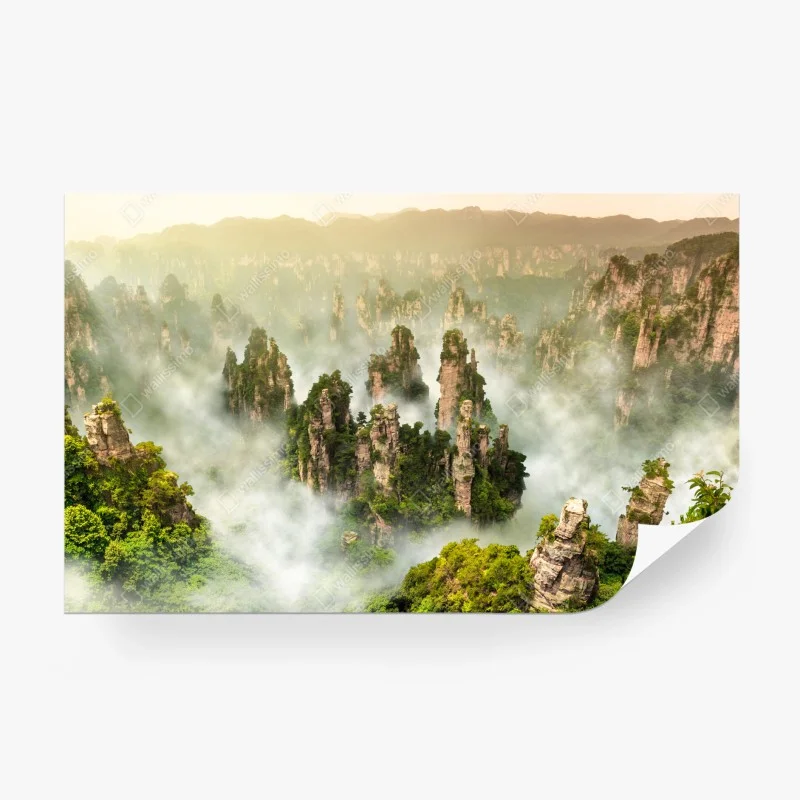 Papier peint paysage brumeux des piliers de Zhangjiajie, Hunan – Wallnifity® Papier peint paysage brumeux des piliers de Zhangjiajie, Hunan – Wallnifity®