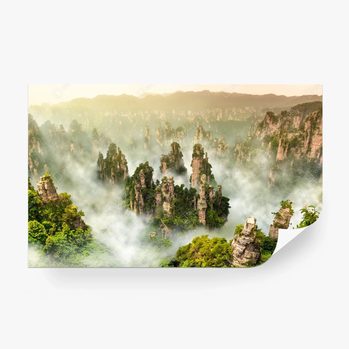 Papier peint paysage brumeux des piliers de Zhangjiajie, Hunan – Wallnifity® Papier peint paysage brumeux des piliers de Zhangjiajie, Hunan – Wallnifity®