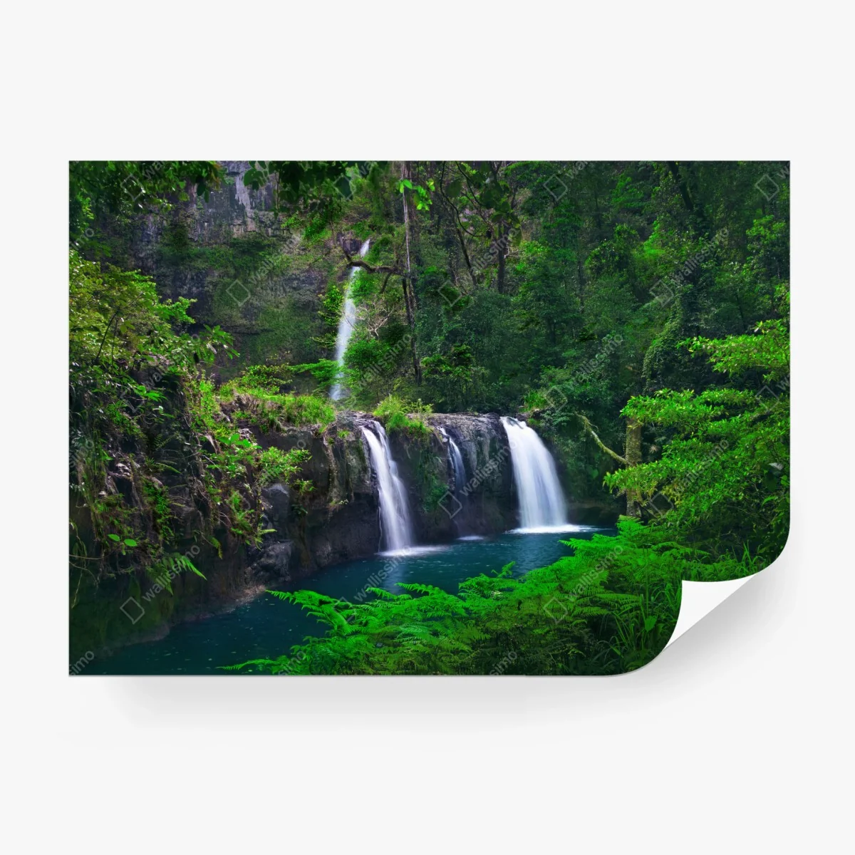 Papier peint cascade émeraude au cœur de la forêt – Wallnifity® Papier peint cascade émeraude au cœur de la forêt – Wallnifity®