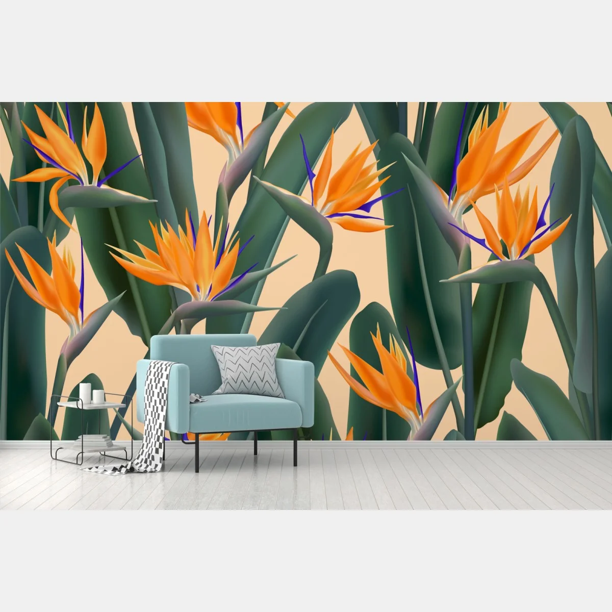 Papier peint motif tropical bohème fleur de paradis – Wallnifity® Papier peint motif tropical bohème fleur de paradis – Wallnifity®