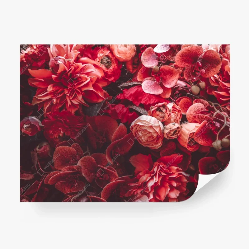 Papier peint composition florale rouge et texturée – Wallnifity® Papier peint composition florale rouge et texturée – Wallnifity®